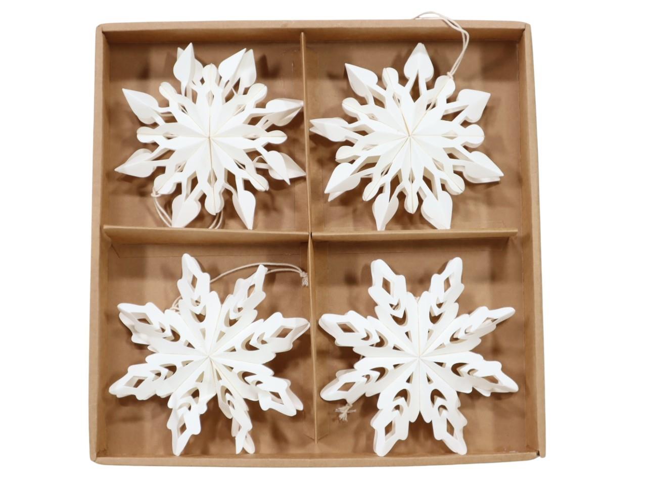 Schneeflocke hängend Papier Wabe 3D natur D15cm