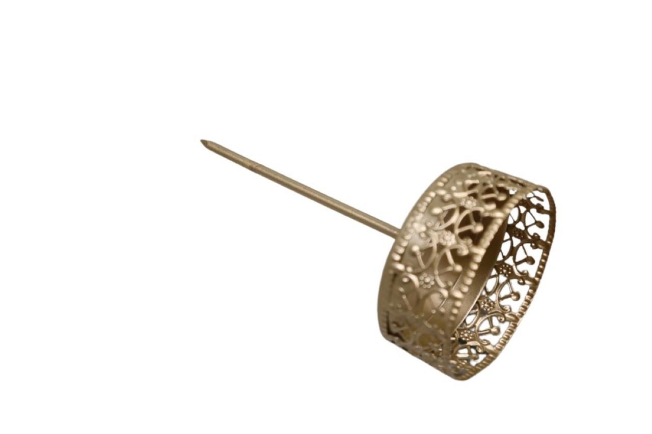 Kerzenhalter Filigran Metall champagner D61mm Pin 10cm