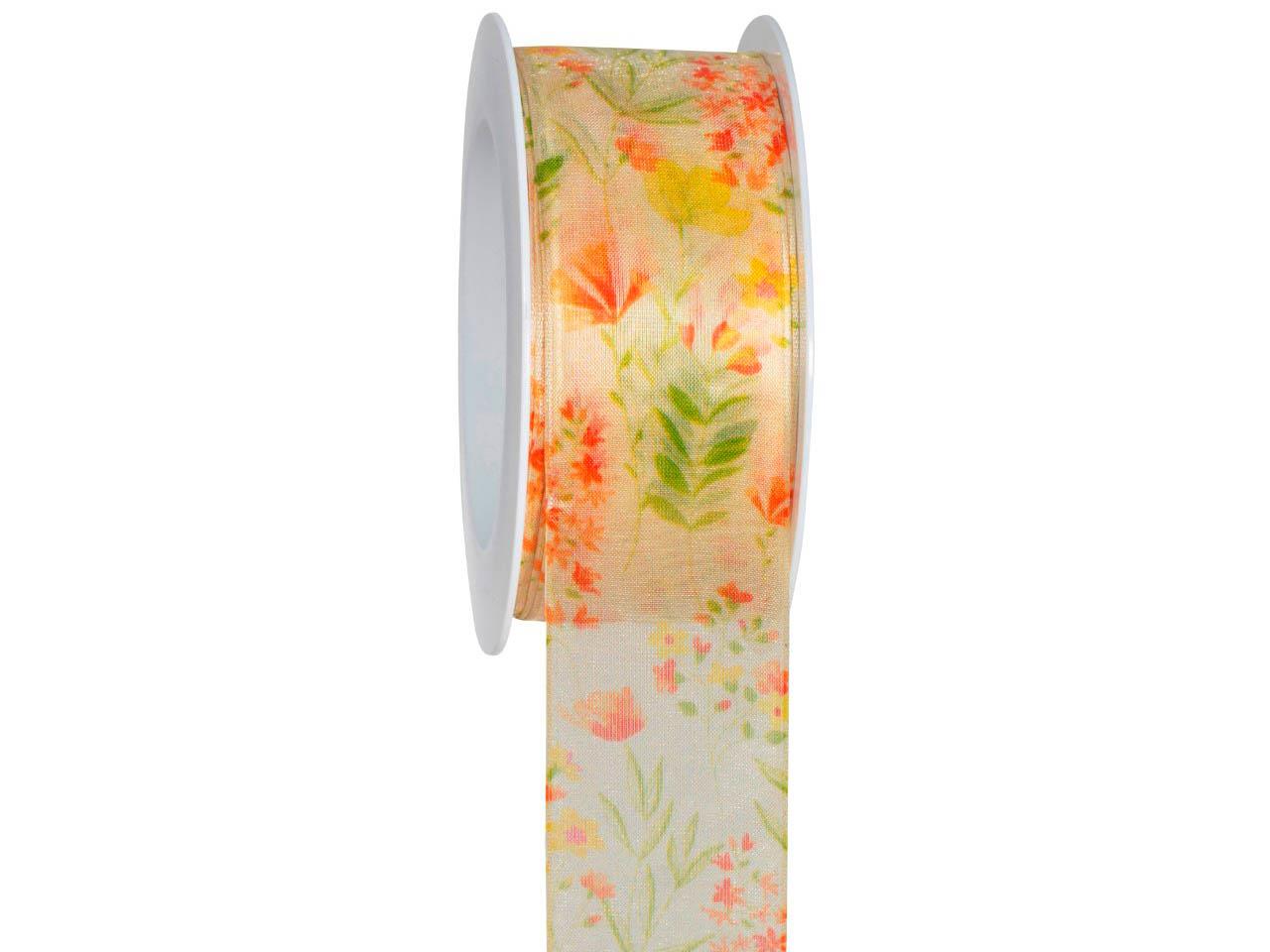 Band Wilflowers 40 mm 15 Meter 12 hellgelb