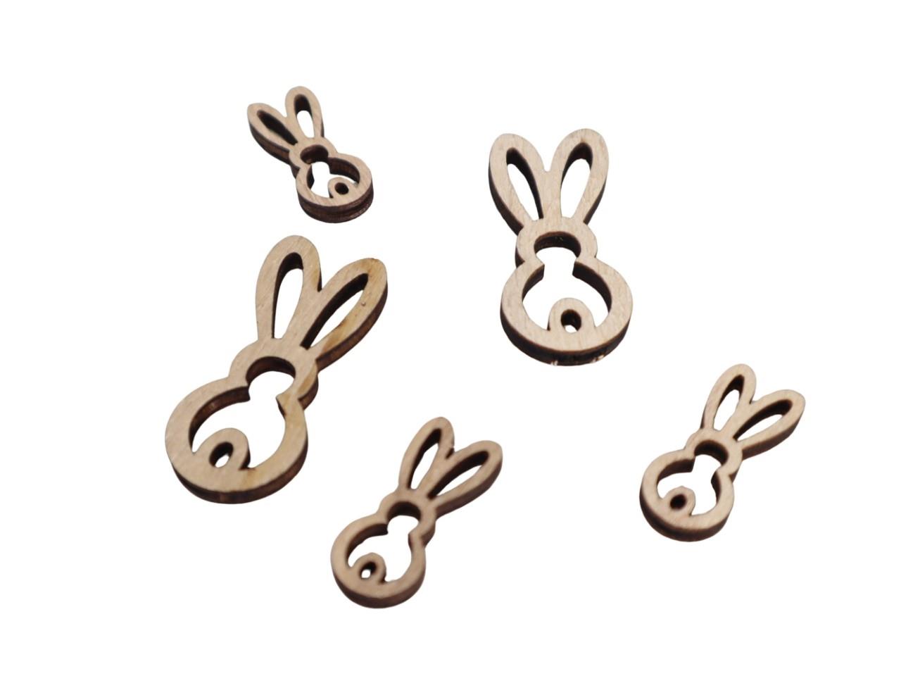 Streuer Hasen Holz 5x2cm/3x1cm sort. natur