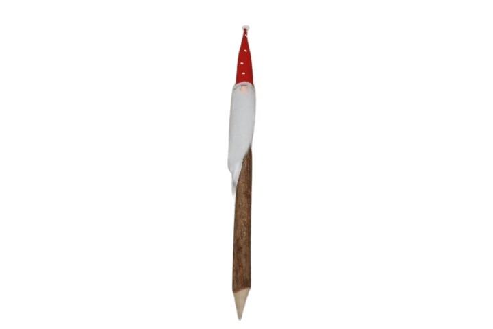 Stecker Nikolaus Holz rot-natur H59cm