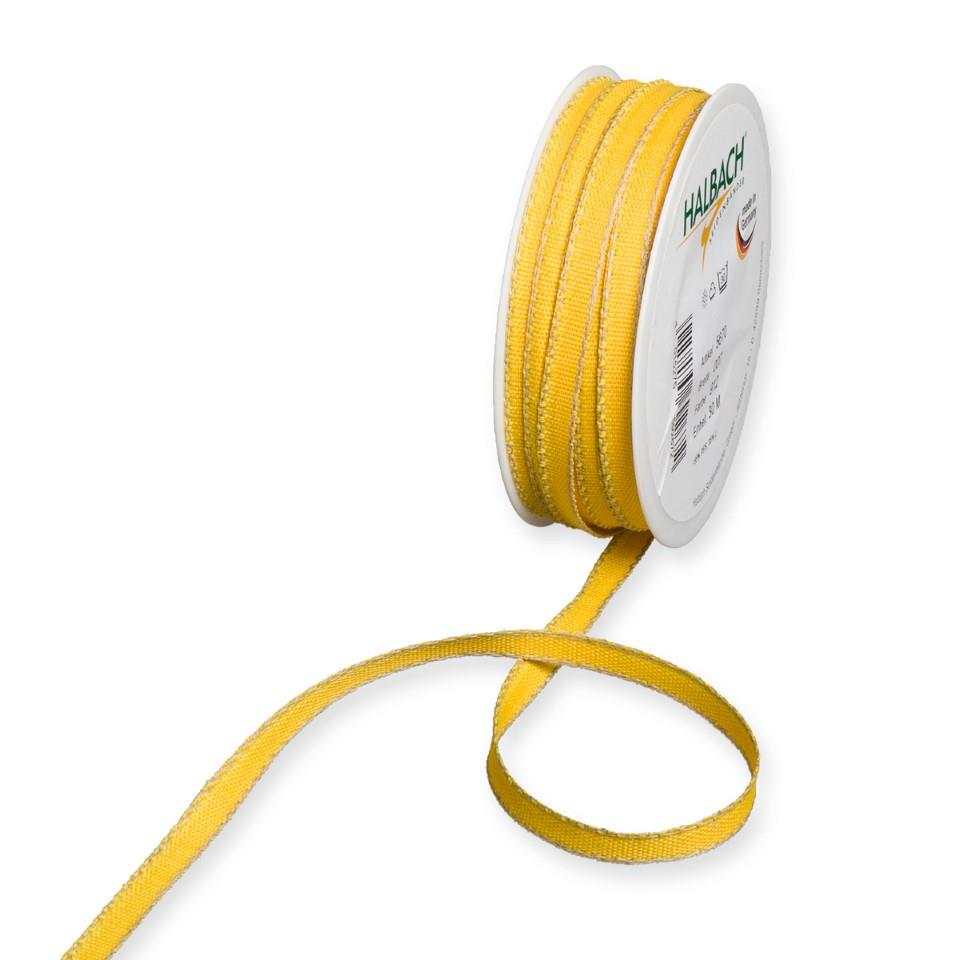 Leinenband m. Kante 7 mm 30 Meter yellow/linen 912 Leinenband m. Kante 7 mm 30 Meter yellow/linen 912