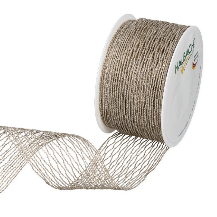 Stretch-Gitterband 50 mm 10 Meter linen 72