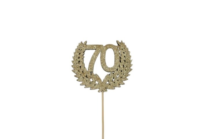 Jubiläumszahl 70 gold 7x30,5cm