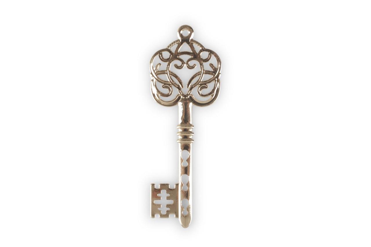 Hänger Schlüssel Ornament Metall champagner L6,2cm