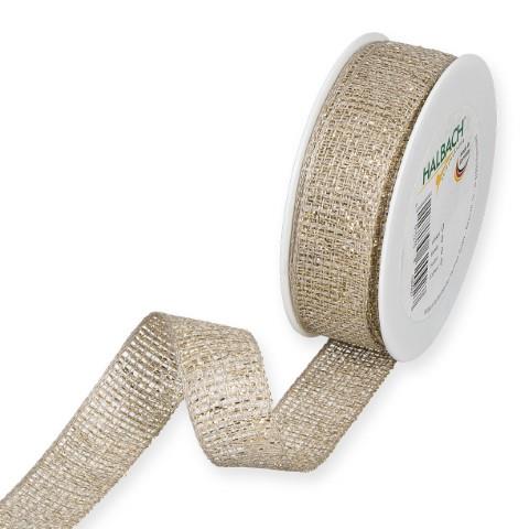 Leinen-Gitterband 20 mm 10 Meter natural/gold 311 Leinen-Gitterband 20 mm 10 Meter natural/gold 311