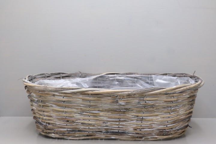Korb oval Rattan naturwashed  L42x16cm