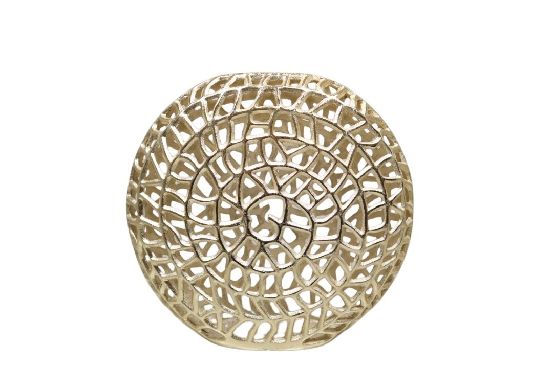 Vase Korallenmuster Aluminium gold D39xH35cm NETTO