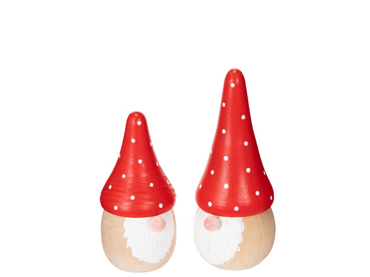 Nikolaus m. Hut stehend Holz natur-rot/weiß H10,5+8cm