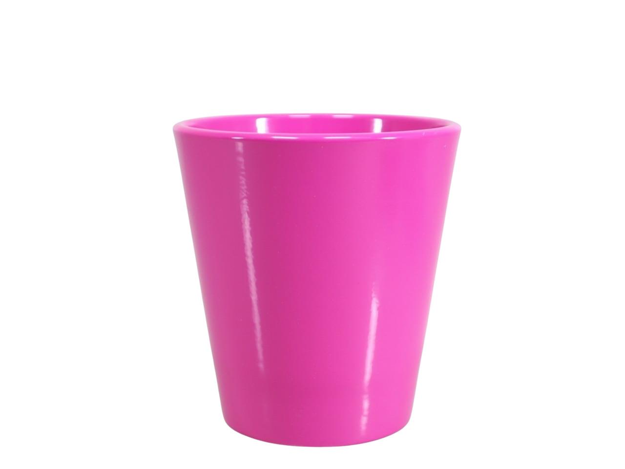 Orchideentopf Keramik fuchsia gl. D14cm(innen D12,5cm) NETTO