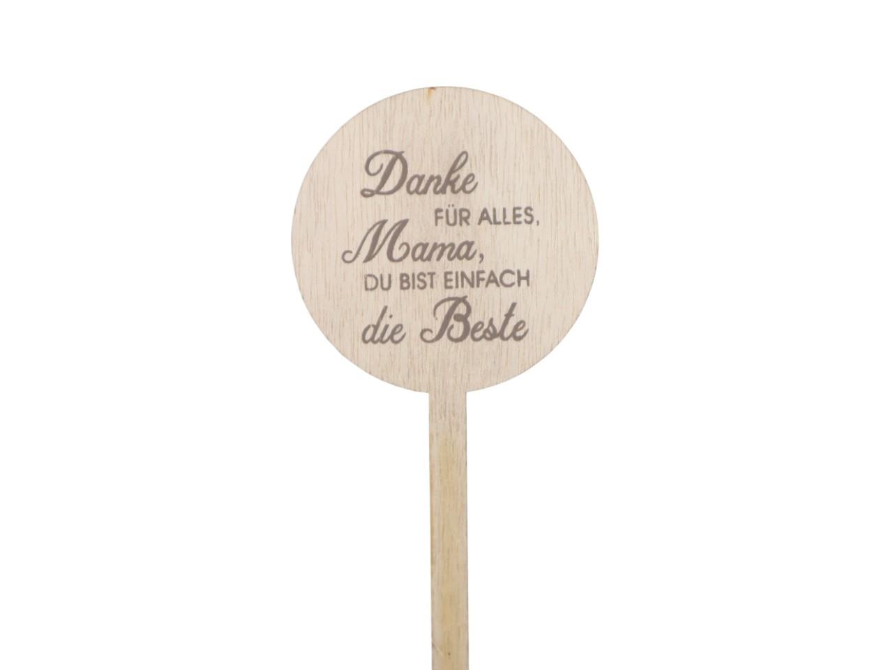 Stecker Kreis "Danke für alles Mama.." Holz D8cm + Pin
