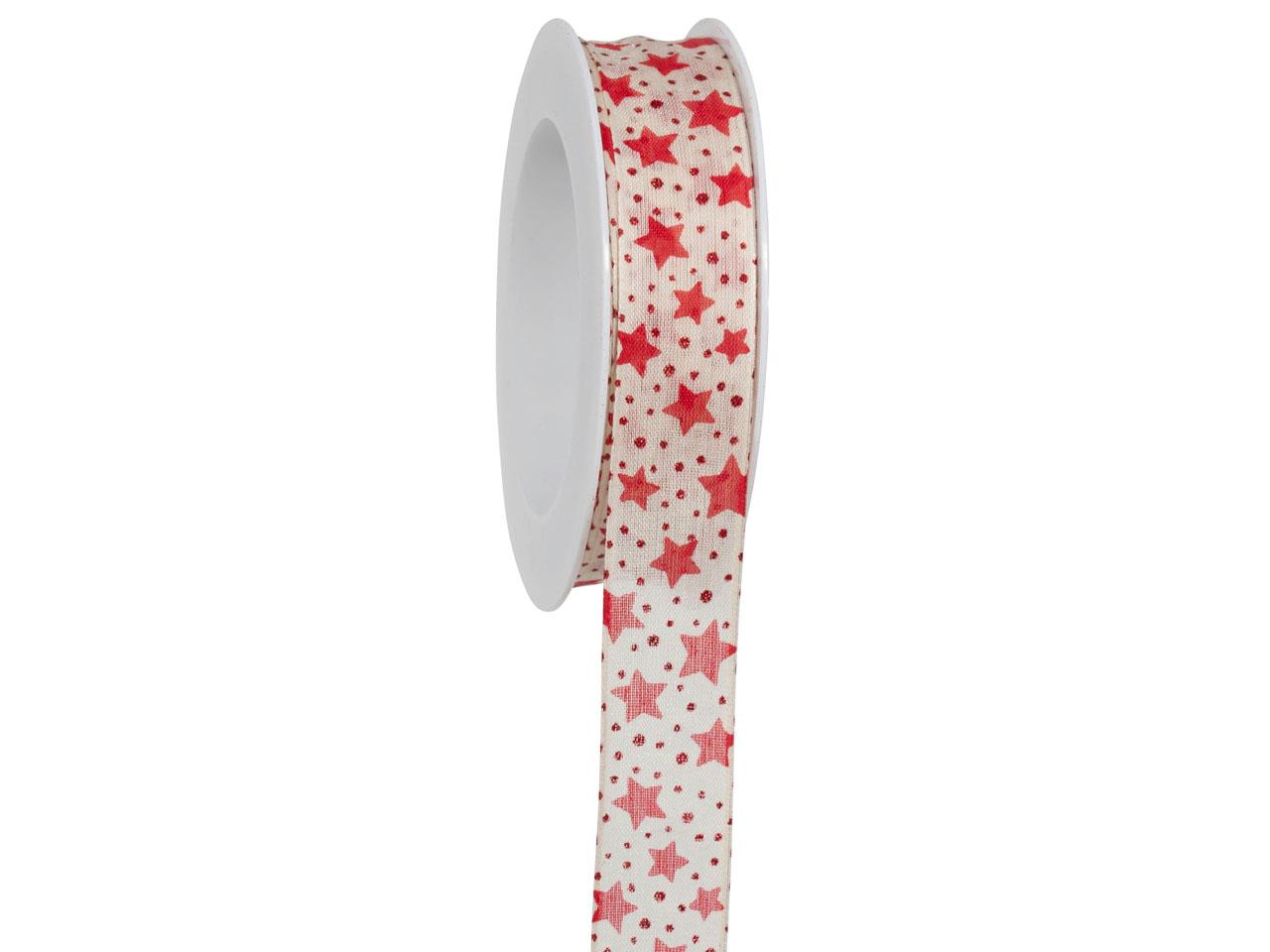 Band Sternenlicht m. Draht 25 mm 18 Meter creme 021