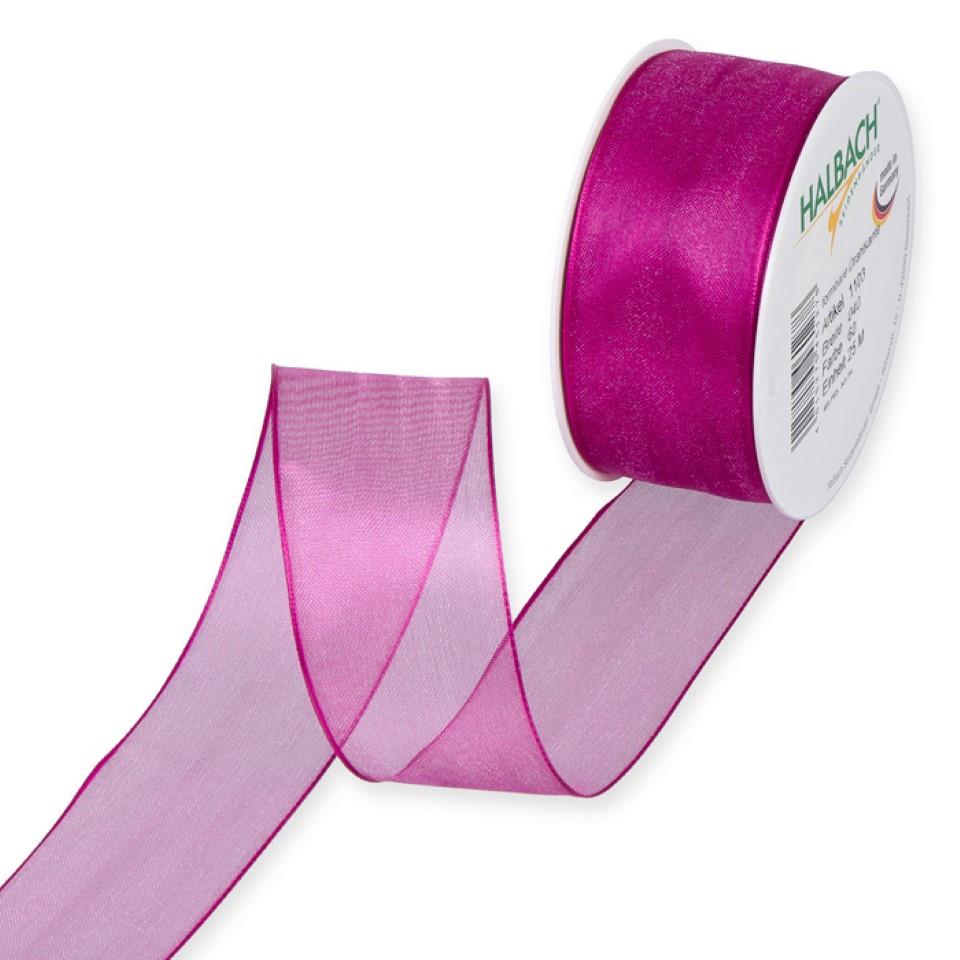 Organza m.Draht 40mm pink60