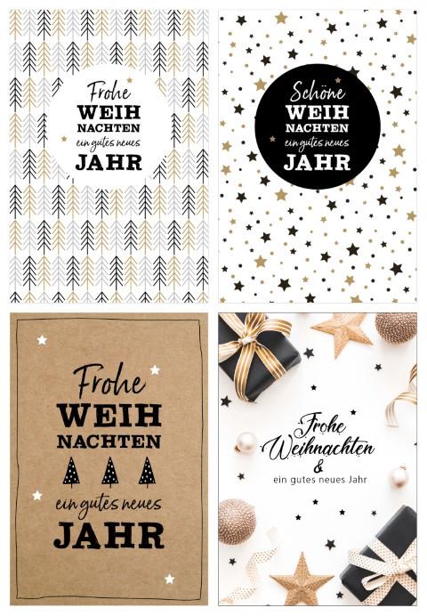 Umschlagkarten 11,5x17 cm Frohe Weihnachten 4x10 Stück Umschlagkarten 11,5x17 cm Frohe Weihnachten 4x10 Stück