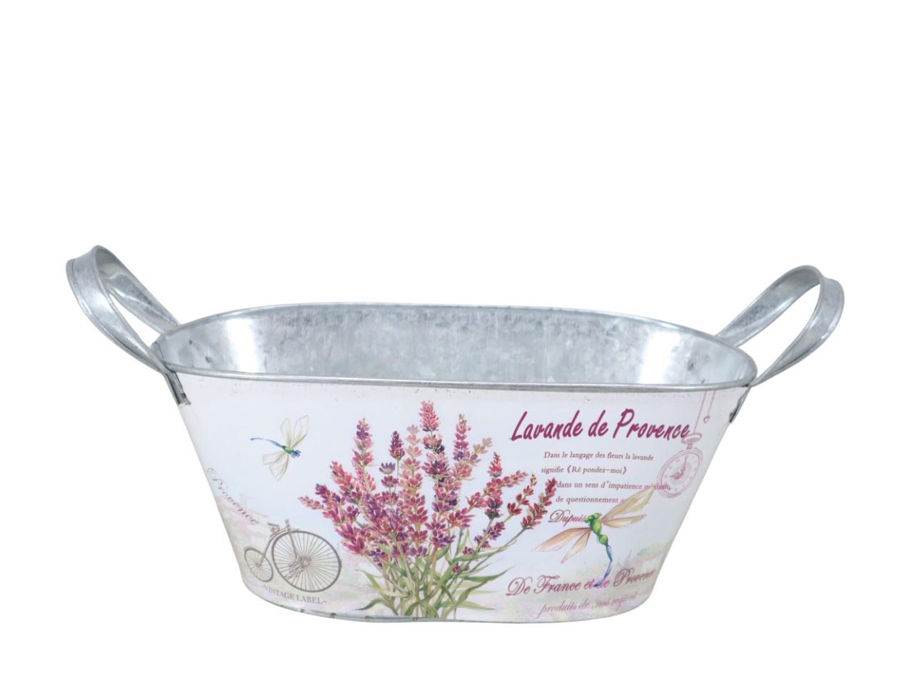 Jardiniere mit Henkel & Lavande de Provence L26cm