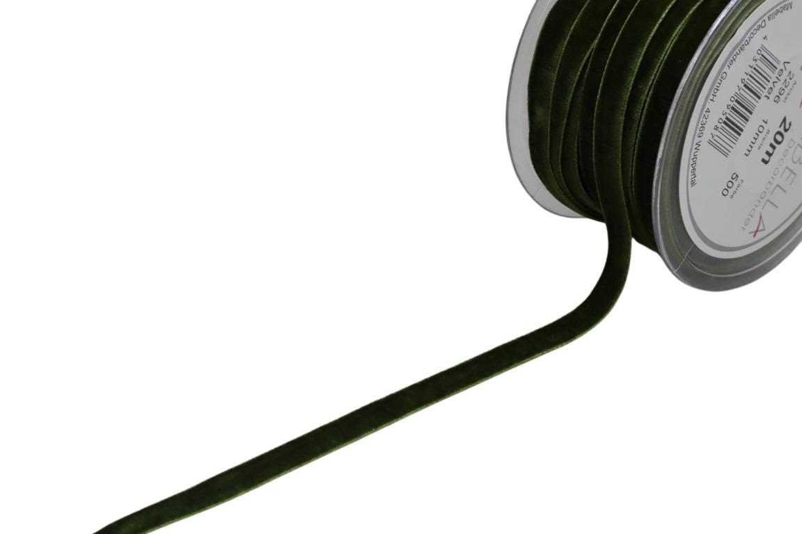 Band Velvet 10 mm 20 Meter dunkelgrün 500 Band Velvet 10 mm 20 Meter dunkelgrün 500