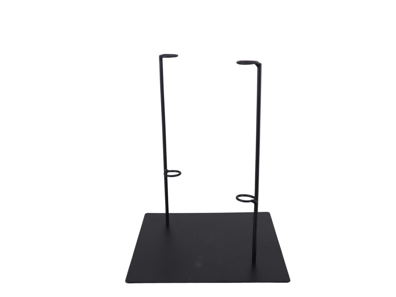 Aufsteller Metall schwarz D20x20cm mit Halteringe H25xD2,5cm