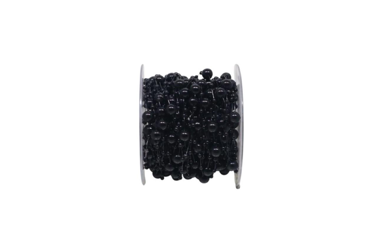 Band Svenja 6 mm 15 Meter (Perlenschnur) schwarz Band Svenja 6 mm 15 Meter (Perlenschnur) schwarz