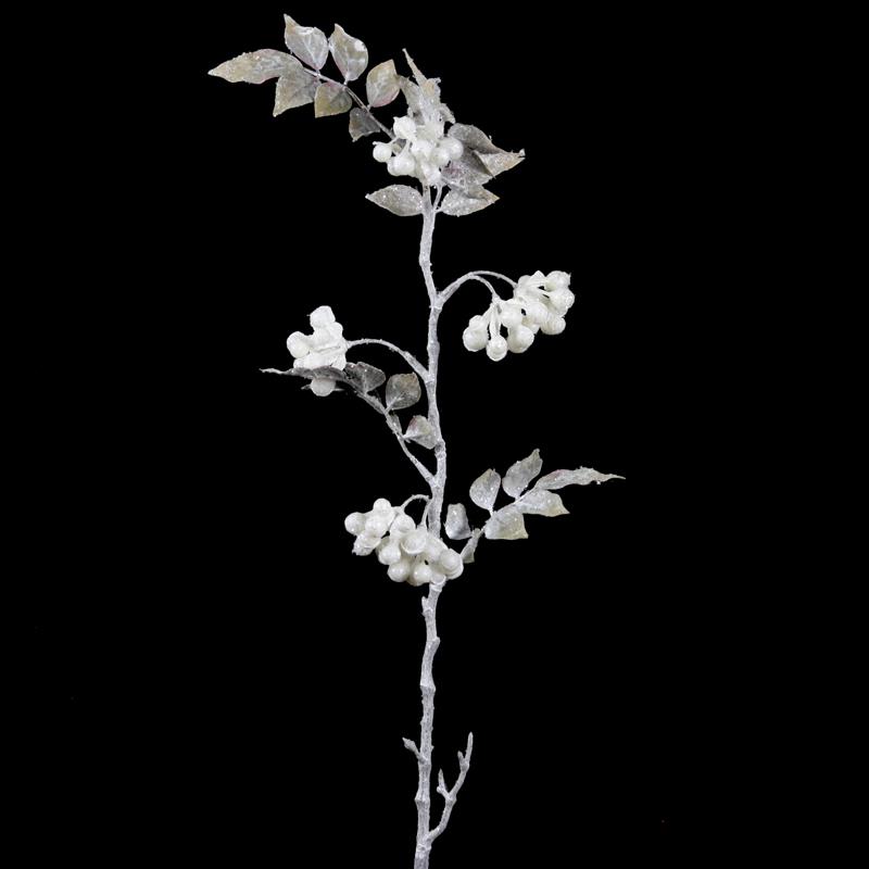 Beerenzweig m. Glitter weiss Beerenzweig m. Glitter weiss