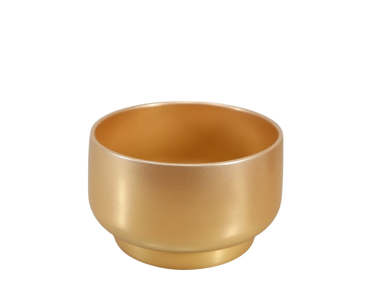 Keramikschale rund auf Fuß perlgold D18cm
