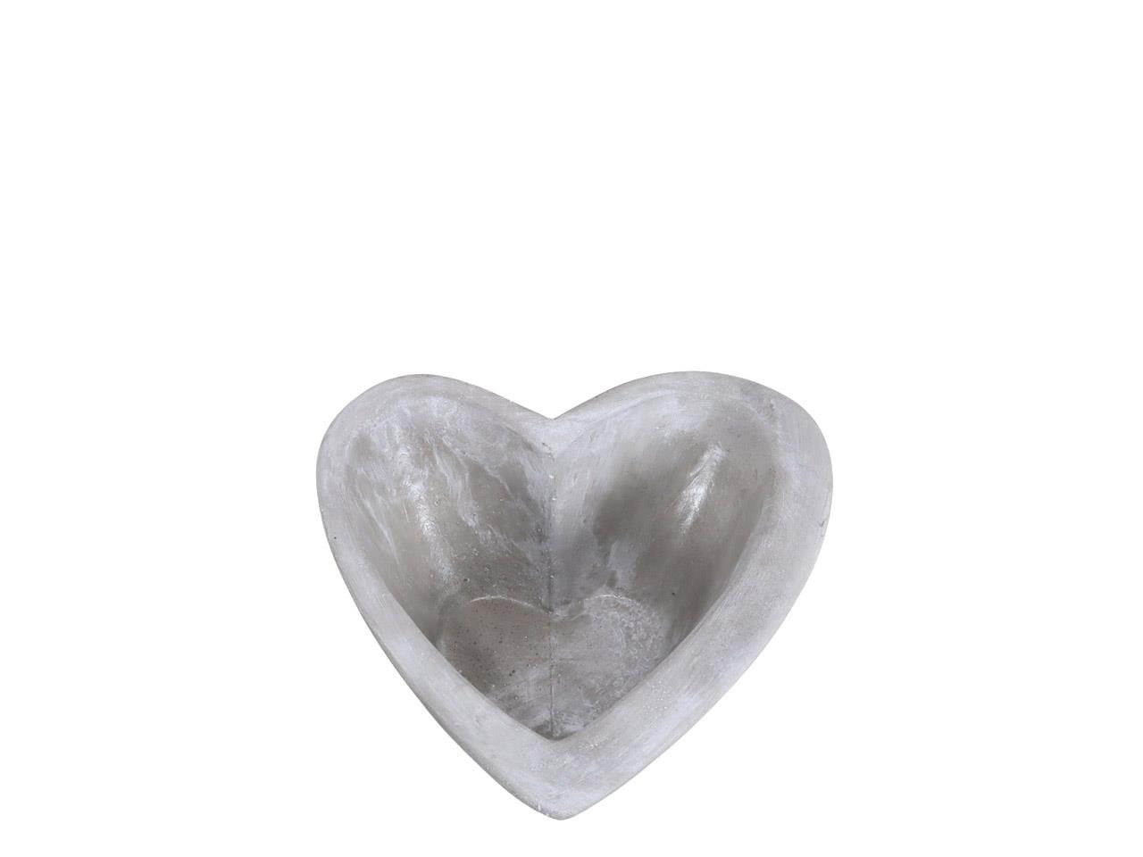 Pflanztopf Herz Zement grau D12xH6,5cm