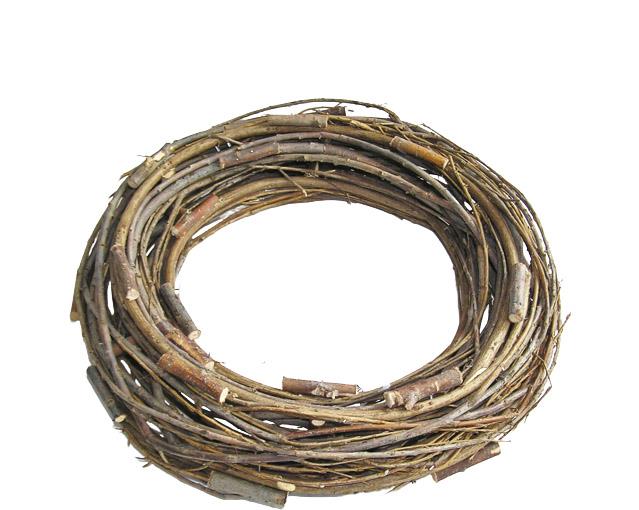 Kranz aus Weide mit Holzstückchen natur D30x7,5cm (=05001)