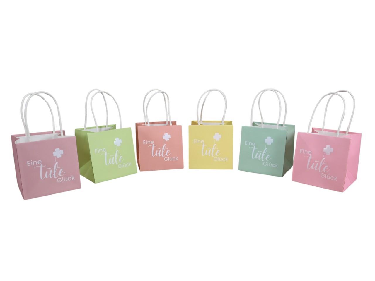 Tasche Eine Tüte Glück Papier wasserab. 6-frb. sort. D10,5cm