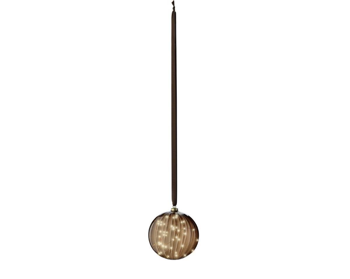 Glaskugel hängend gold inkl. Micro 40 LED indoor D20cm