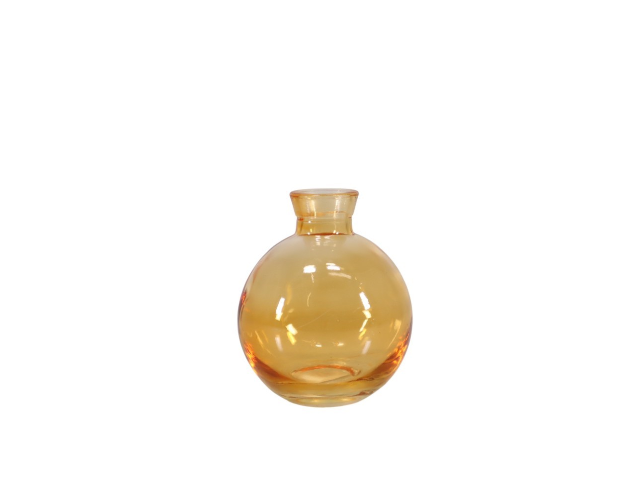 Glasvase bauchig gelb-orange D7,5xH9cm