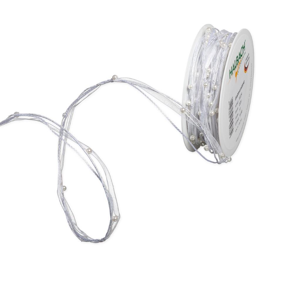 Organza Perlen Kordel 5 mm 15 Meter weiss 11 Organza Perlen Kordel 5 mm 15 Meter weiss 11