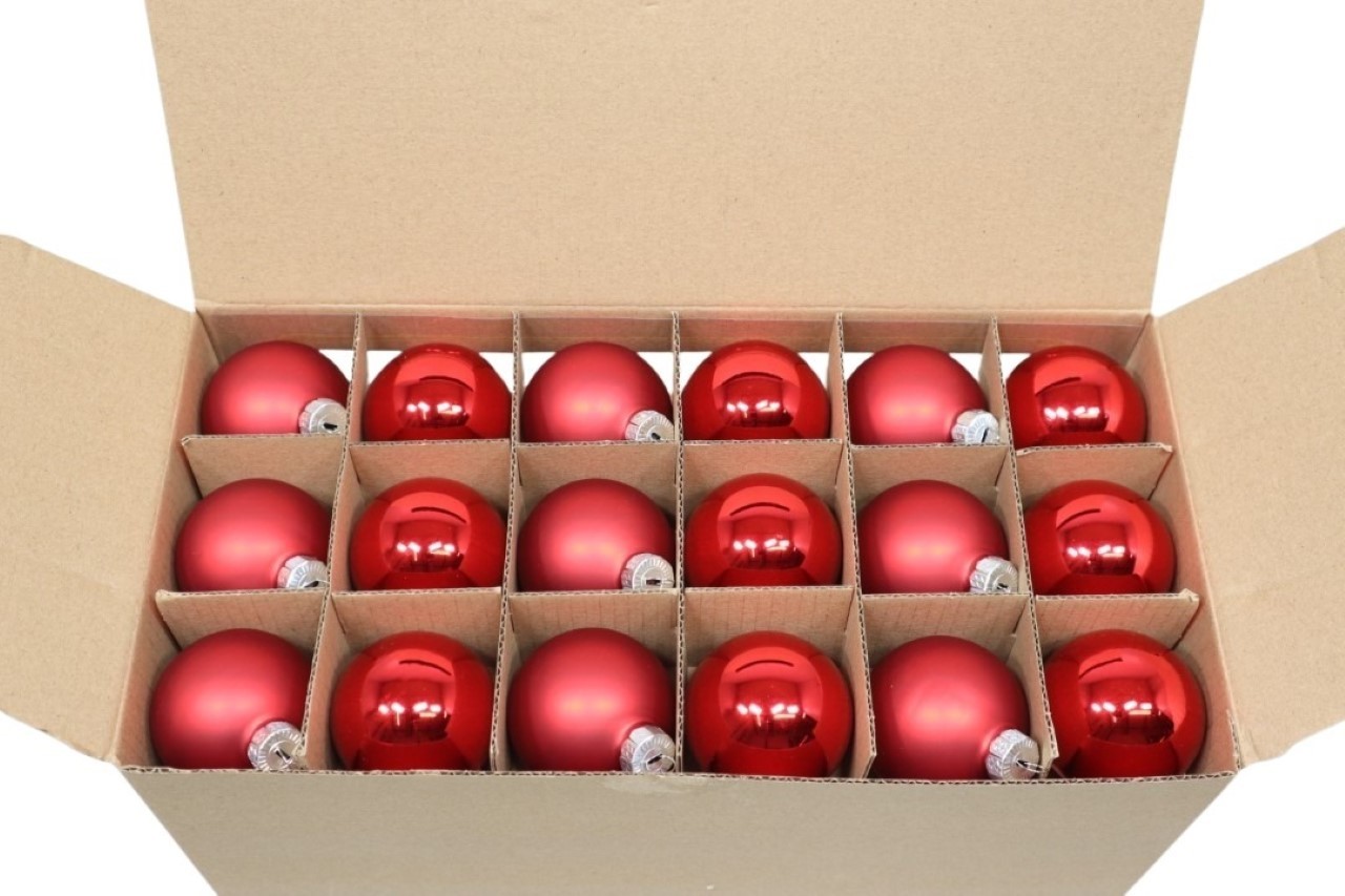 Glaskugel 60 mm 45 Stück rot