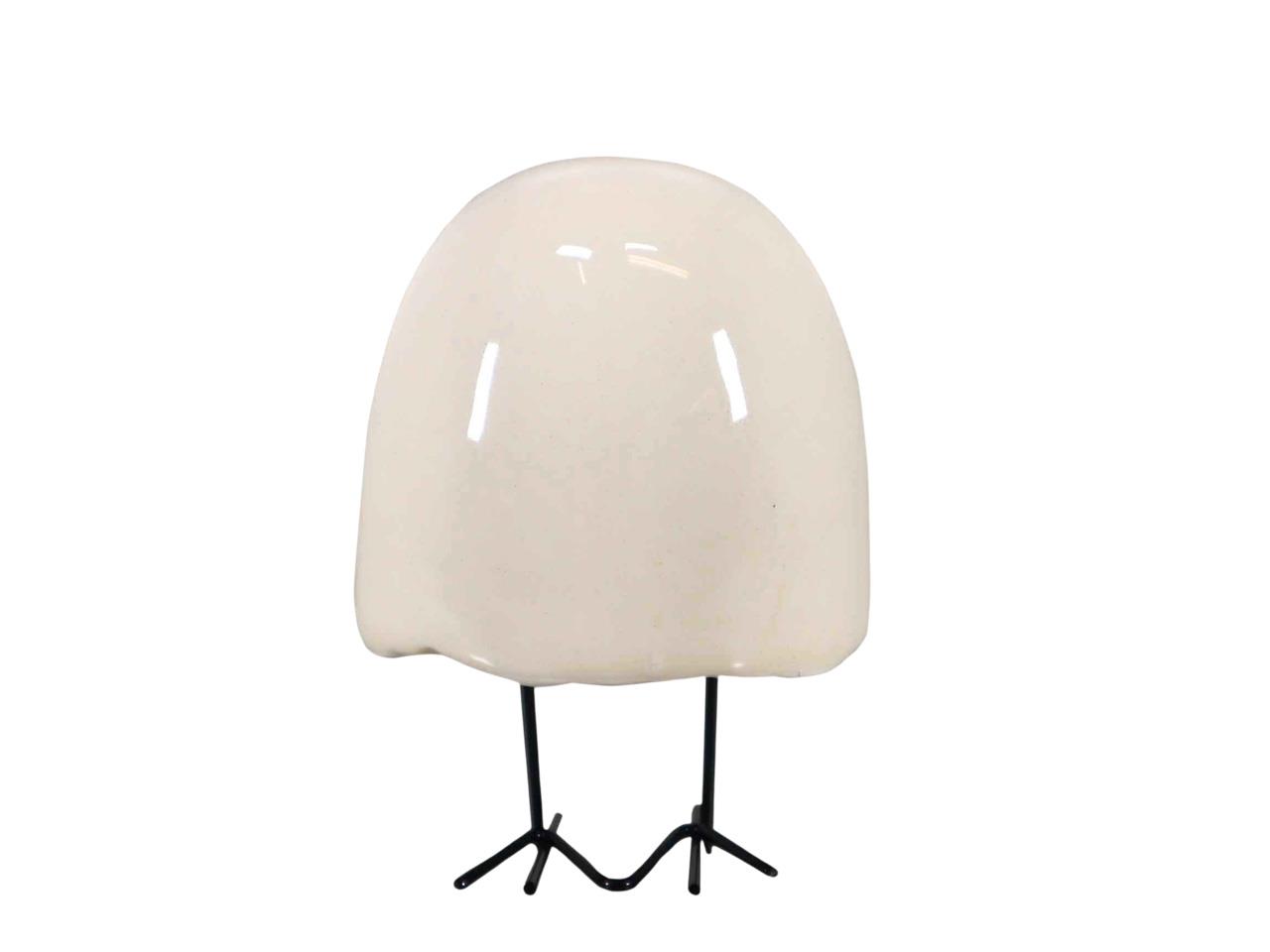 Vogelei m. Füßen Keramik creme D7,5xH10cm