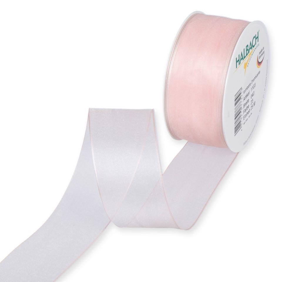 Organza m.Draht 40mm rosa23