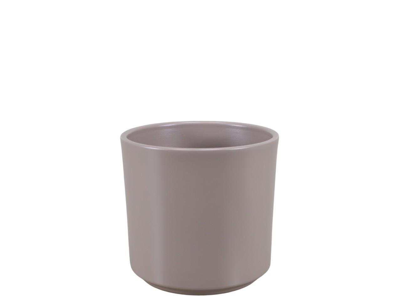 Keramikübertopf Cilindro taupe matt D13cm