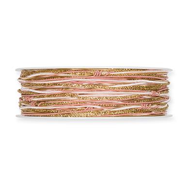 Kordel Materialmix DeLuxe 5 mm 20 Meter blush rose/gold 123