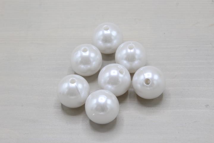 Perlen Kunststoff weiß 10mm 300 Gramm