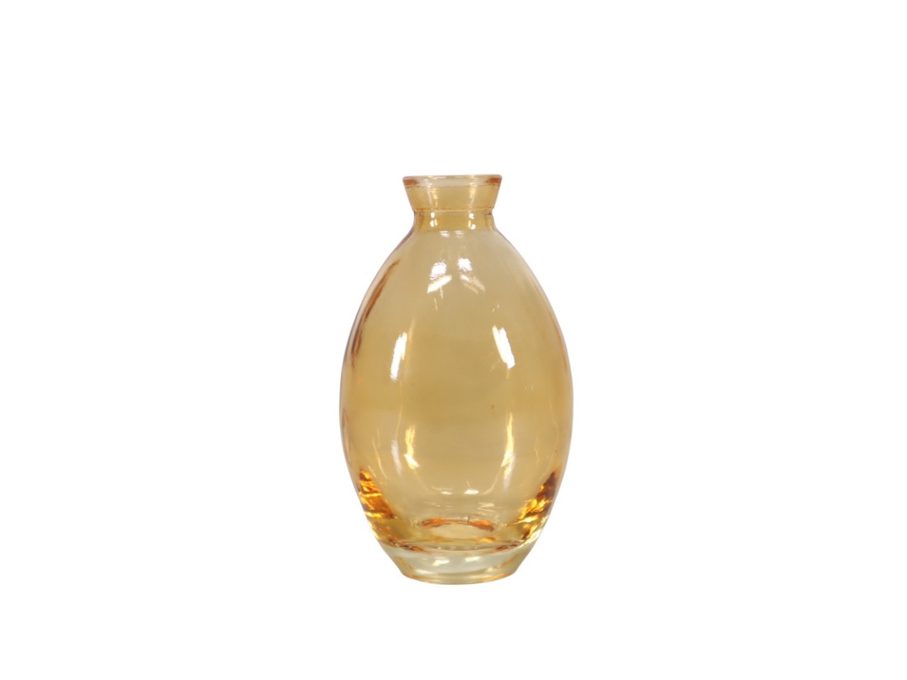 Glasvase bauchig gelb-orange D7xH12cm