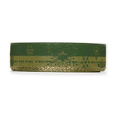 Druckband Schneesterne/Streifen 25 mm 18 Meter olive 29