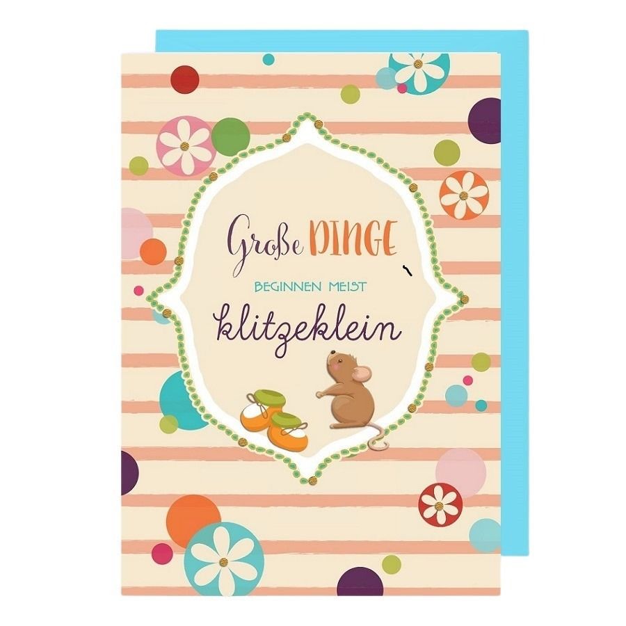 Karte Große Dinge beginnen meist kitzeklein 12x17cm mit Kuv.
