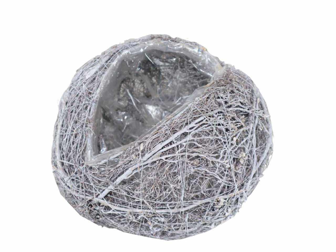 Kugel z. Pflanzen Rattan weiß D25cm