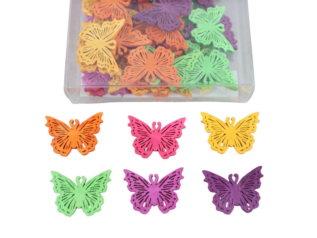 Streuer Schmetterling farbmix bunt Holz 4cm