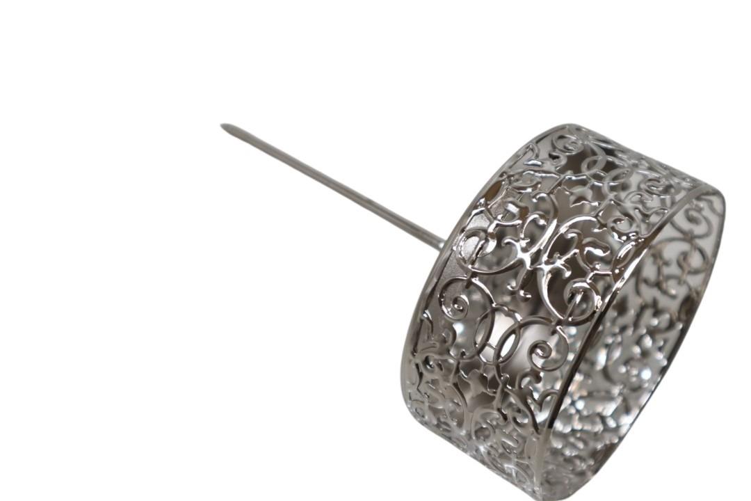 Kerzenhalter Filigran Metall silber D86mm Pin 10cm Kerzenhalter Filigran Metall silber D86mm Pin 10cm