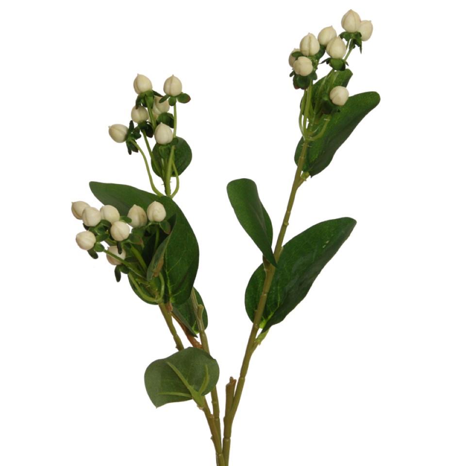 Hypericumzweig weiss H67cm