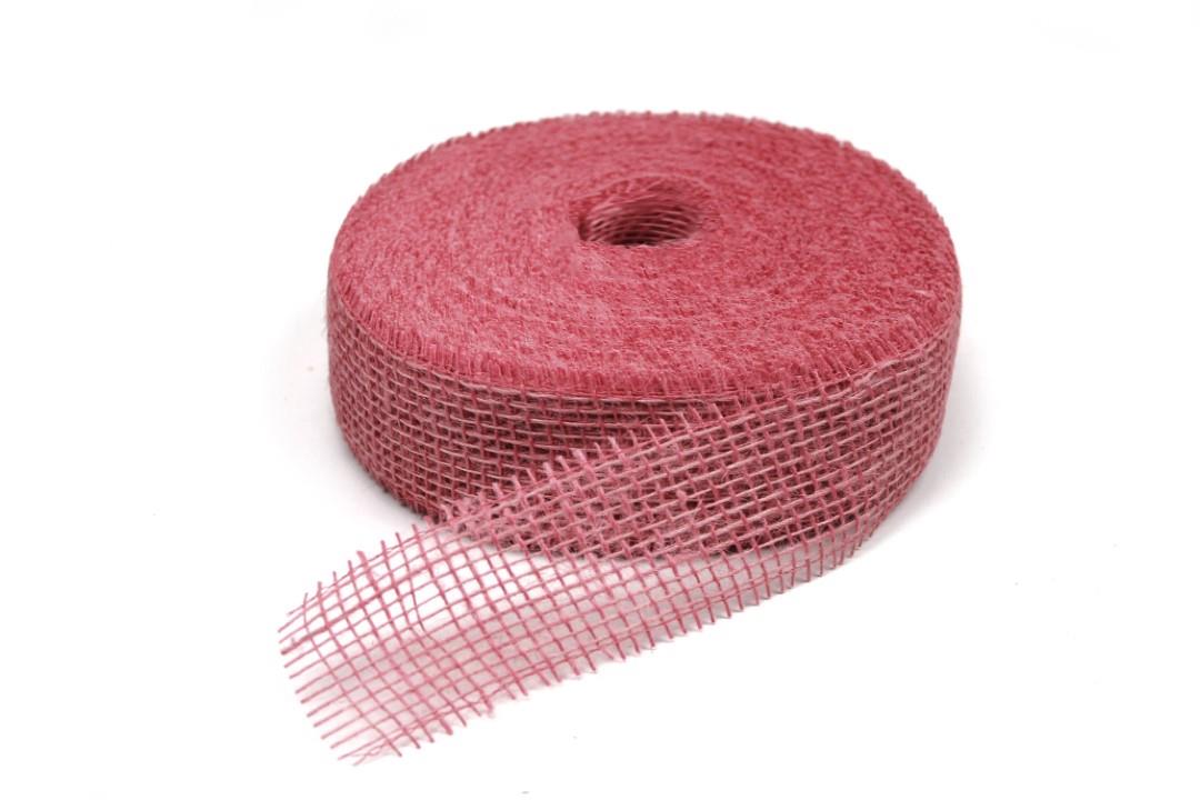 Sizoband Jute 5 cm dunkelrosa/altrosa 3030 Sizoband Jute 5 cm dunkelrosa/altrosa 3030