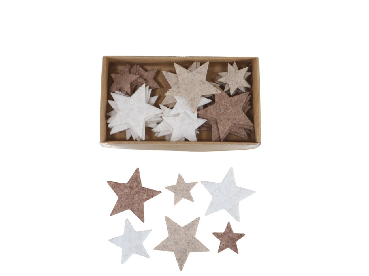 Streuer Sterne Filz naturfarben D2,8-4,8cm