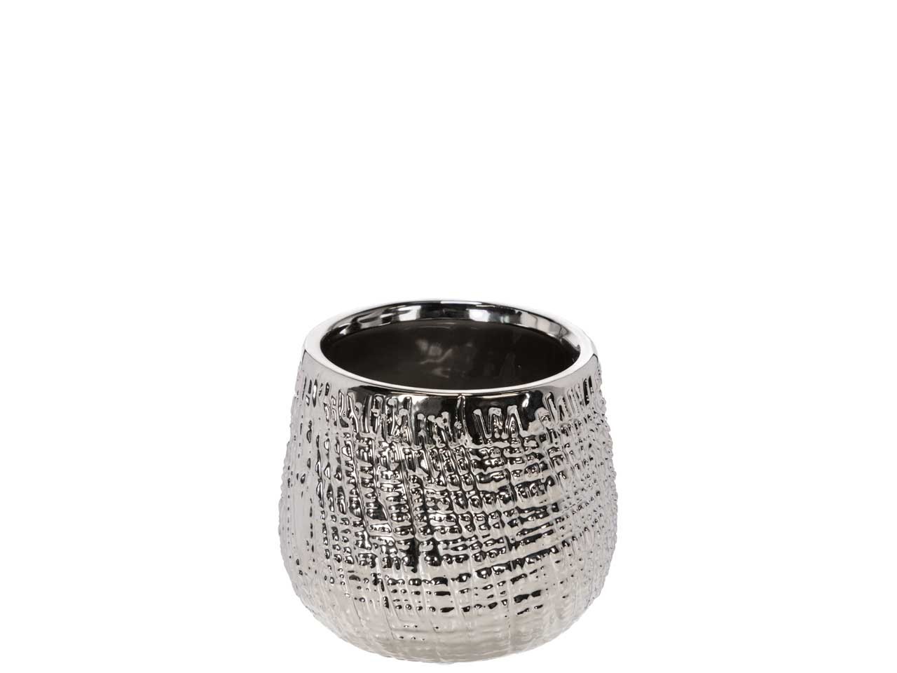 Übertopf Keramik silber 9xH8cm