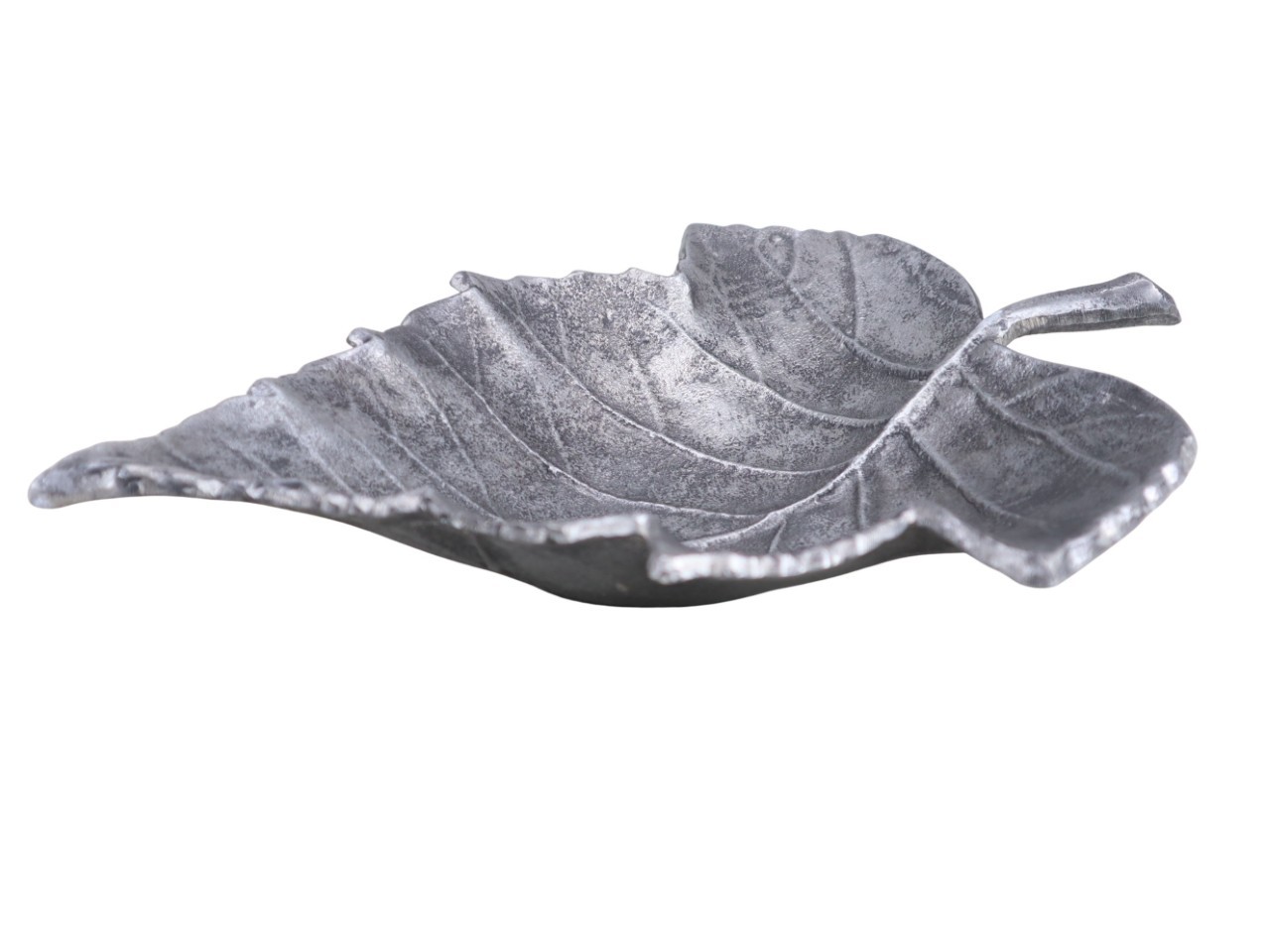 Schale Blattform Aluminium antik-silber D26x33cm