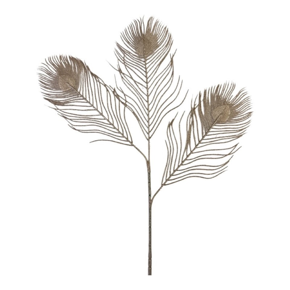 Pfauenfeder 3fach, platin H66cm NETTO