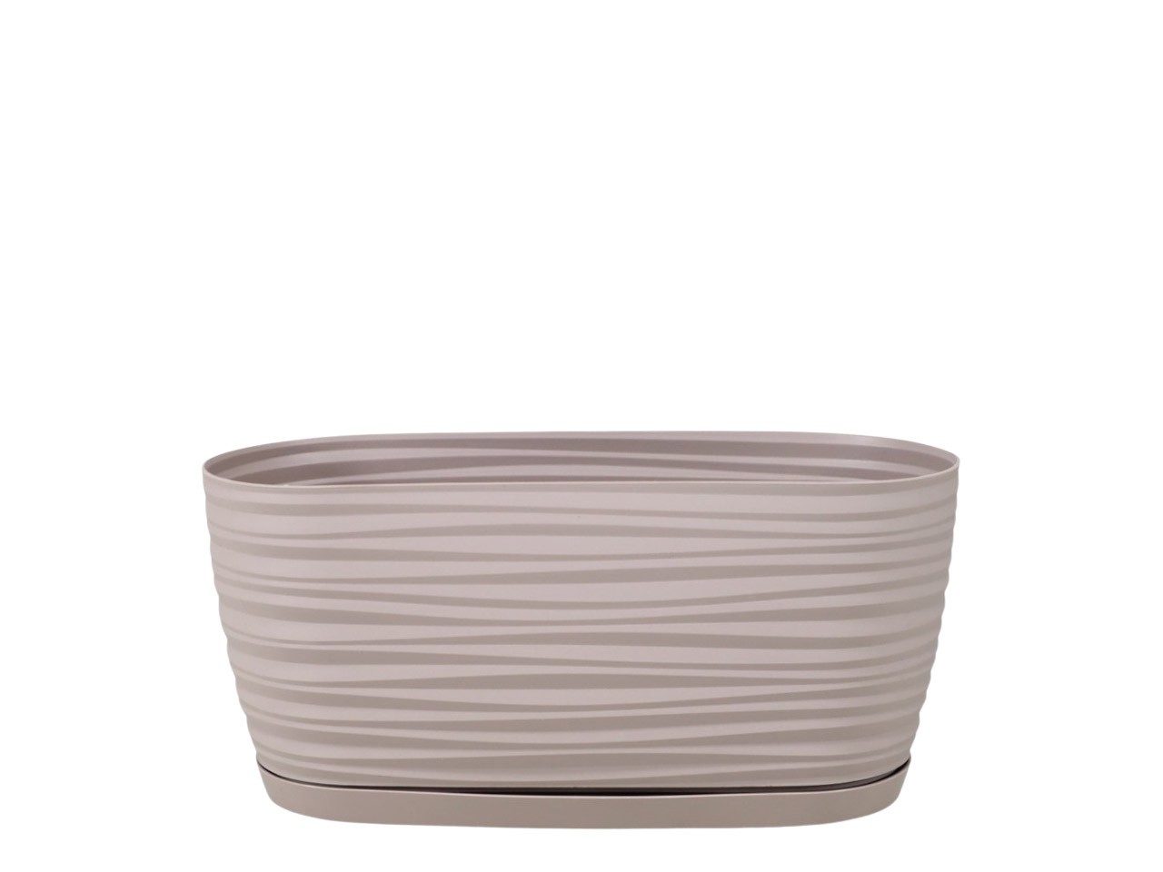Pflanzschale Sahara m. Wasserspeicher oval taupe L27cm
