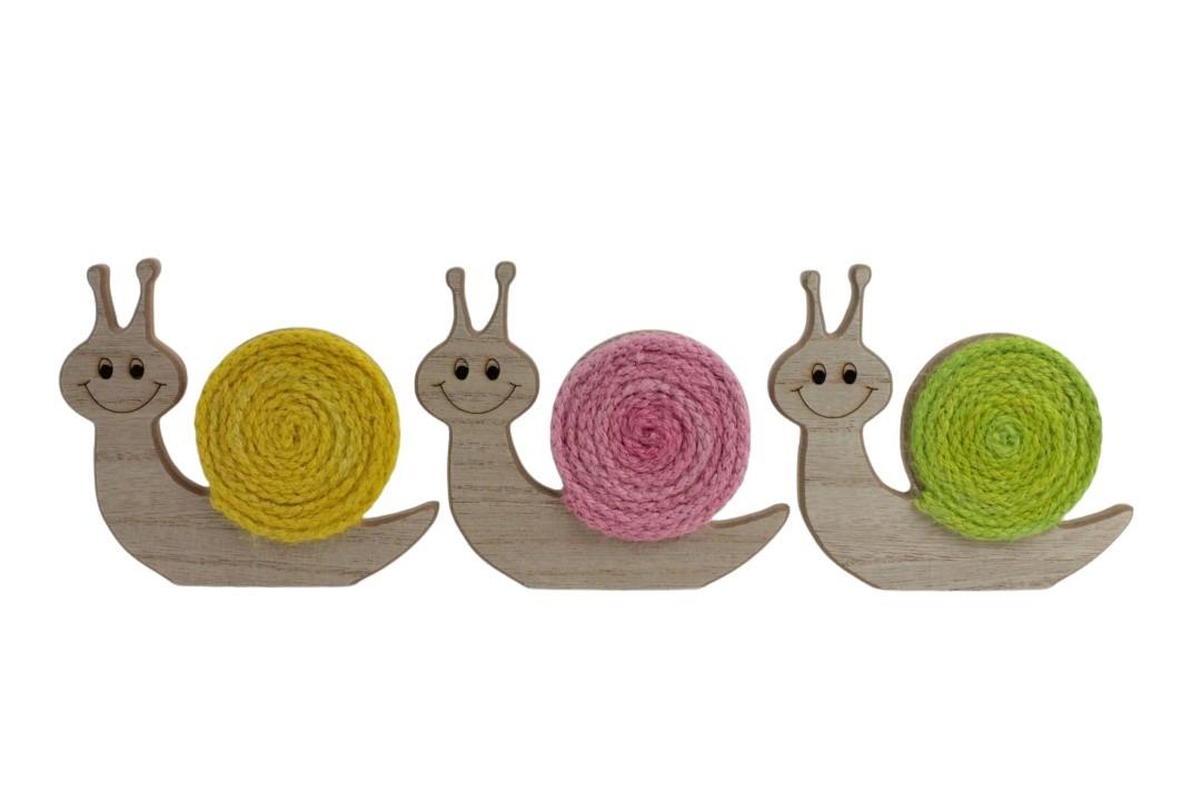 Schnecke Sailo Holz m. Jute bunt D13cm